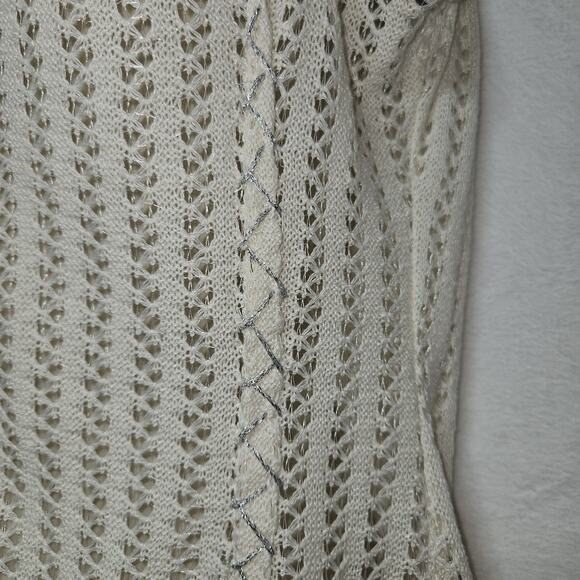 Camisa Top Womens SZ L Crochet Mixed Media Beachy Festival‎ Boho Hippie Unique - Picture 5 of 10